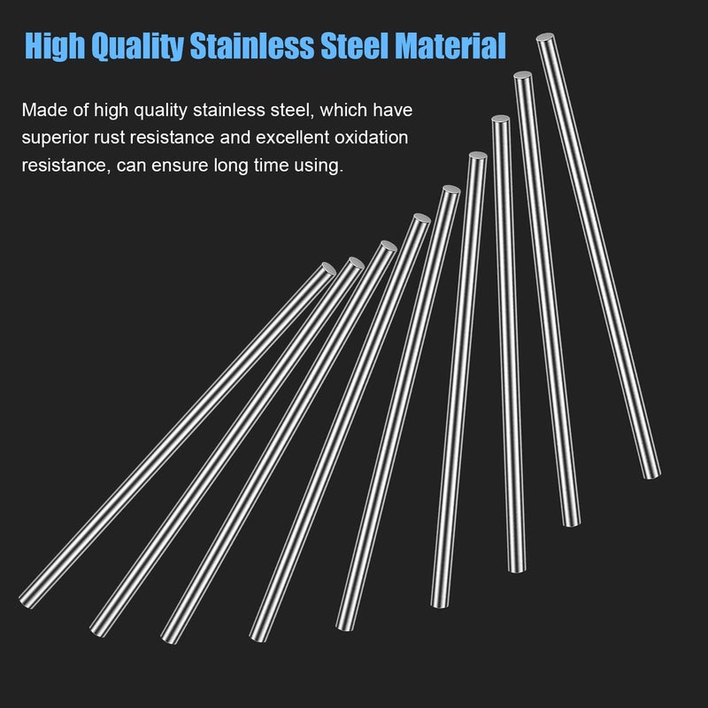 DYWISHKEY 20 Pieces 4.0mm x 100mm 304 Stainless Steel Rods, Metal Solid Shaft Rods, Lathe Bar Stock for DIY Craft Making, Handle Pin - Image 2